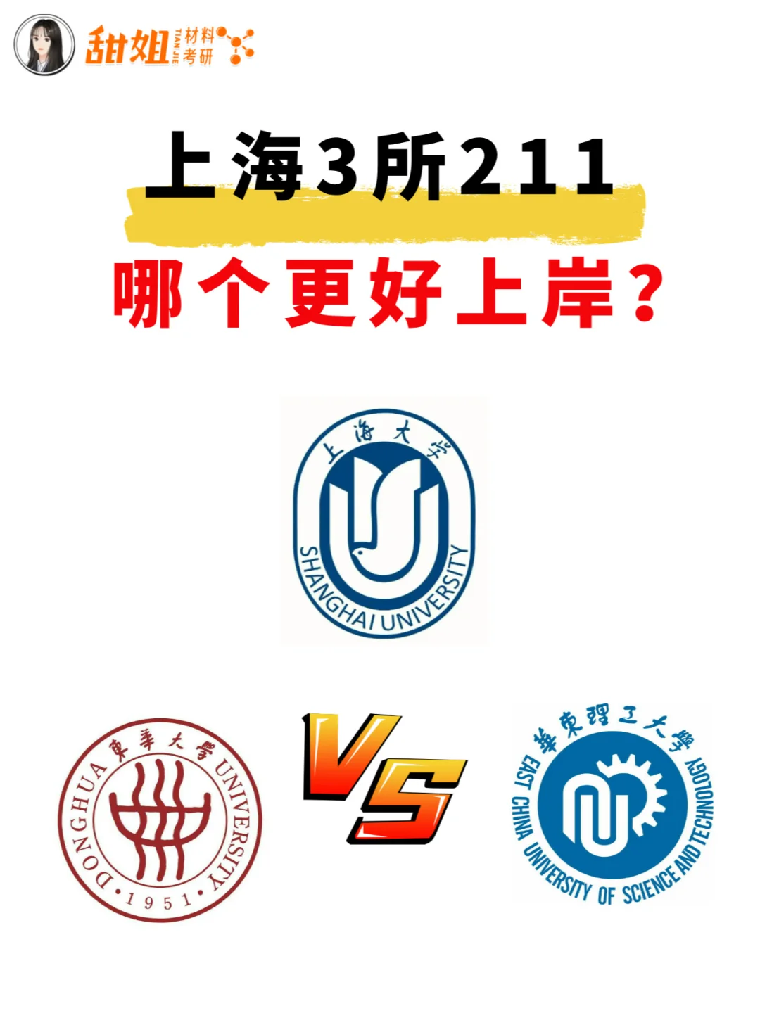 上海三所热门211，材料考研哪个更好上岸？