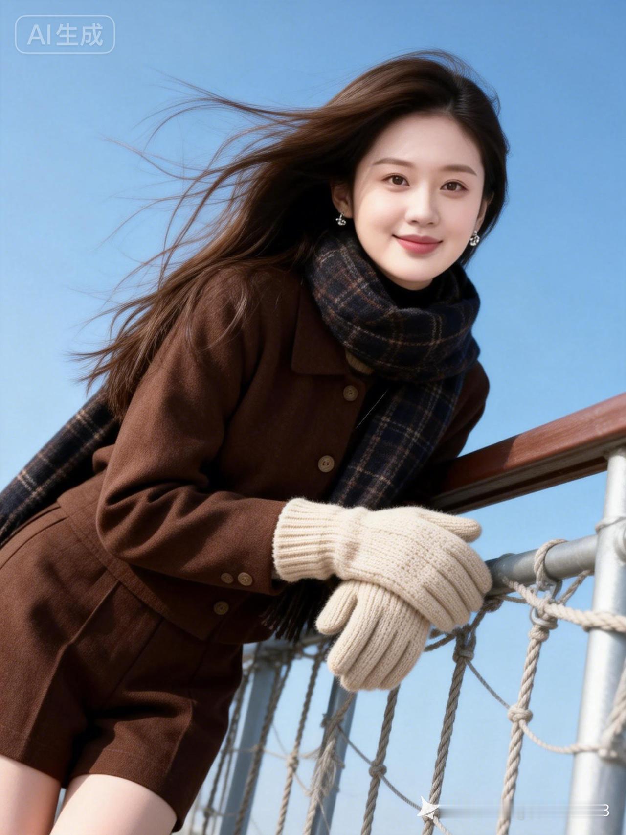 秋日暖阳下的时尚穿搭，温暖毛衣与围巾的完美搭配！