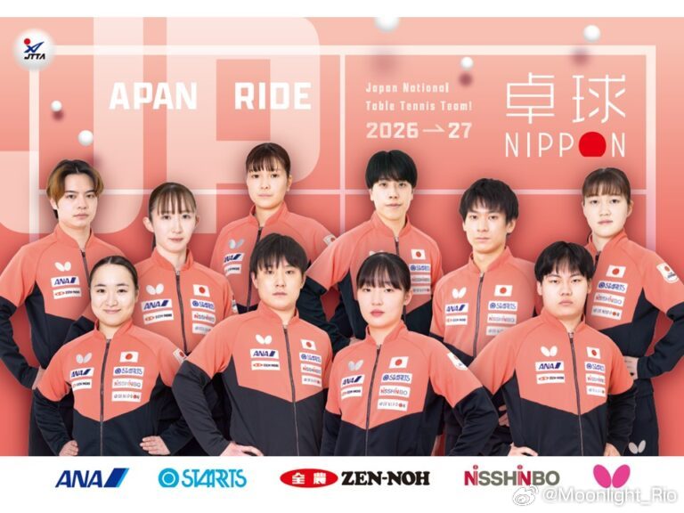 JTTA公布 2026 ITTF世界乒乓球锦标赛决赛 伦敦（团体赛） 参加大会的