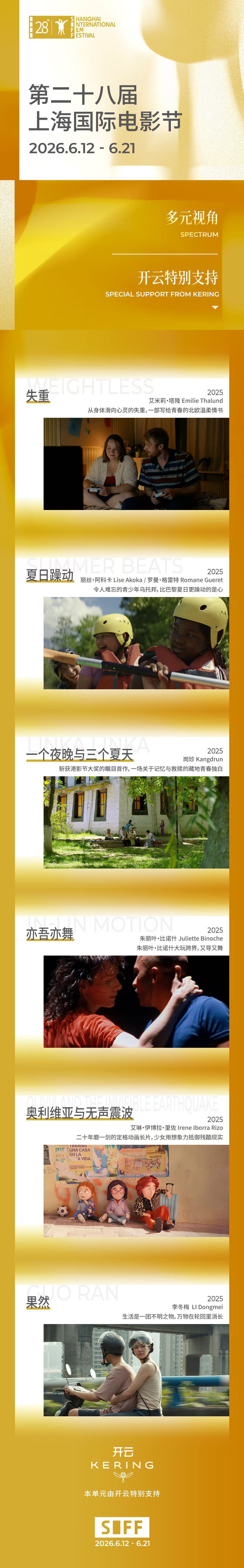 【SIFF展映片单-多元视角】上海国际电影节片单发布  ✨“记录每一个实现自我的