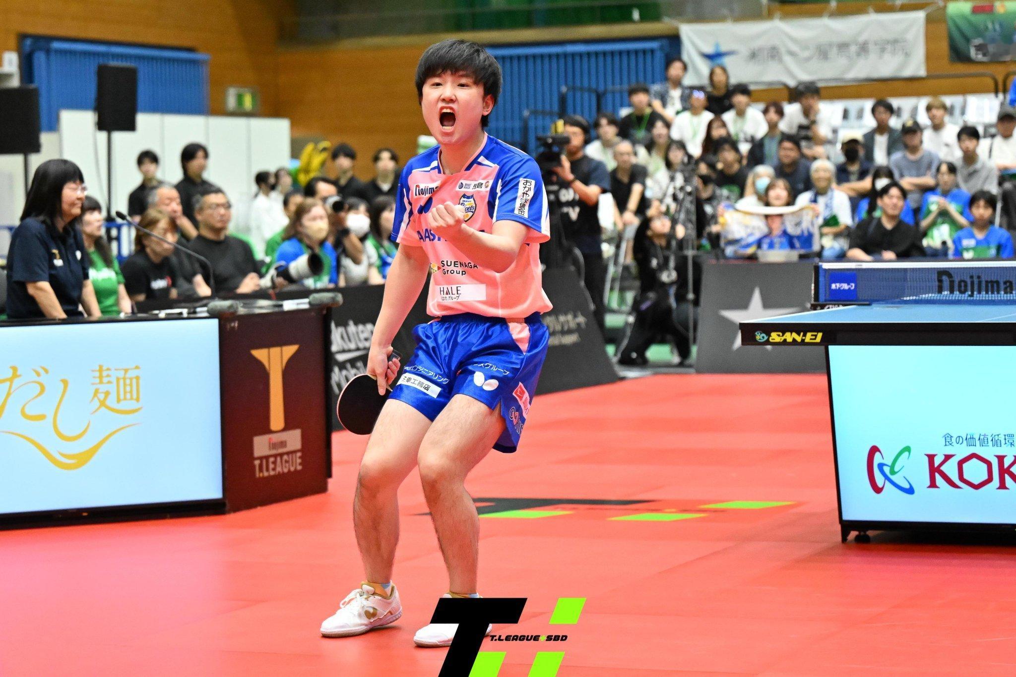 张本智和t联赛 岡山リベッツ以4-0赢下了木下マイスター東京cr. T.Plus