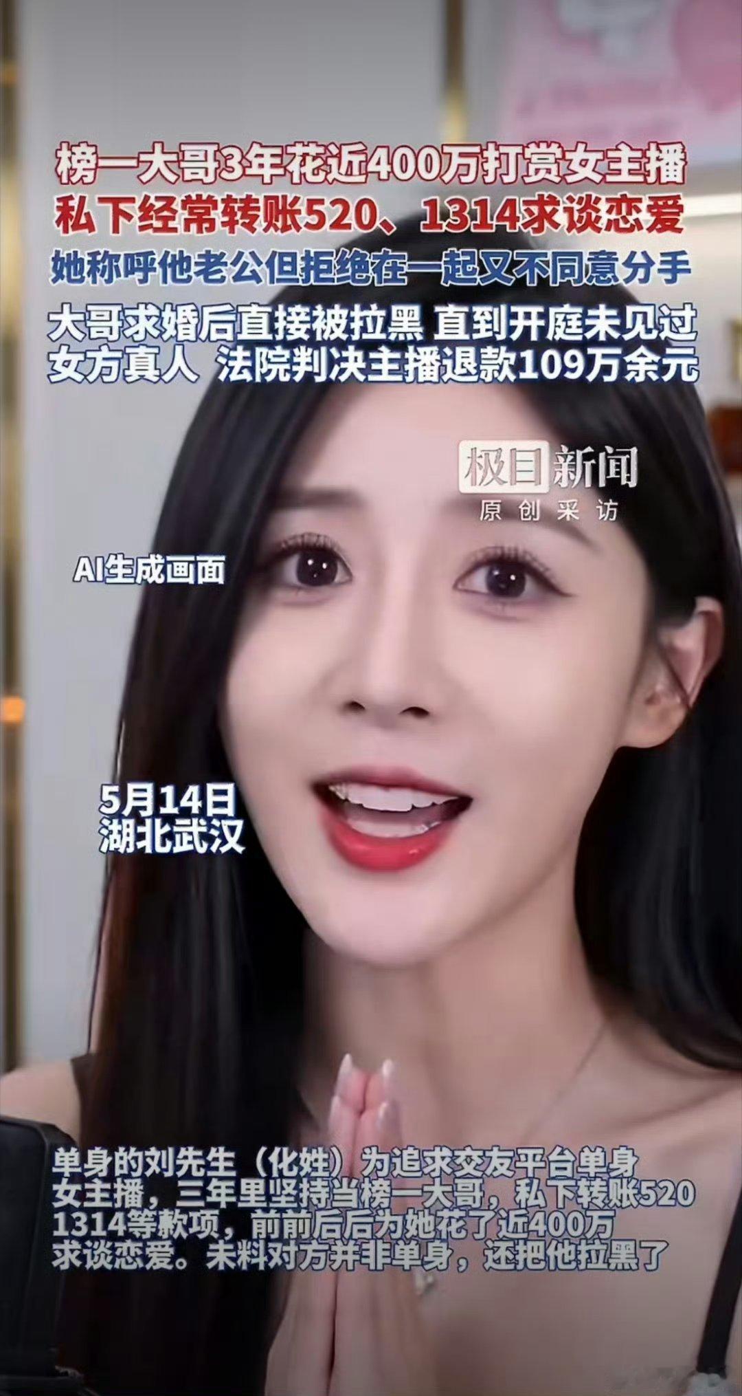 榜一大哥花400万追主播连面都没见过这就是人傻钱多？打赏这么大额的，这赚钱的渠道