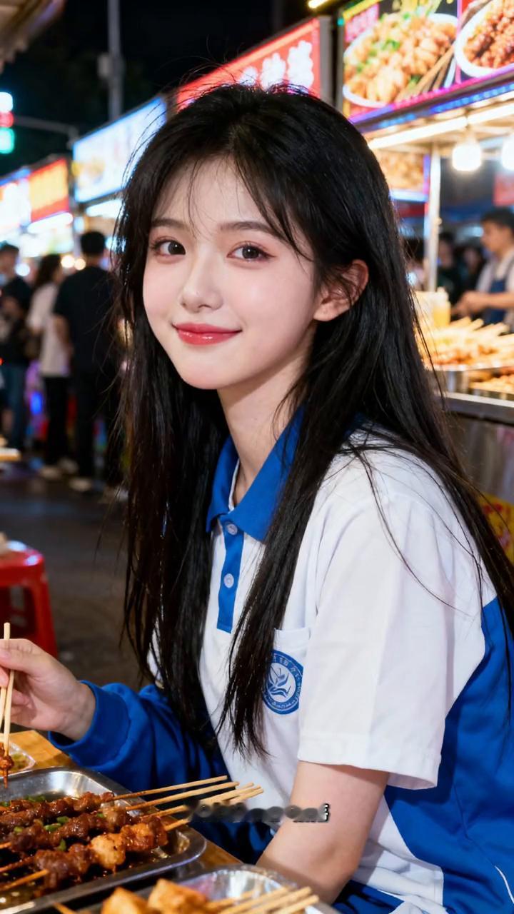 晚自习的铃声刚落，我竟收到了校花林溪的邀约，一起去校门口的夜市撸串。走在霓虹闪烁