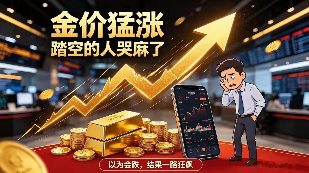 金价猛涨踏空的人哭麻了金价猛涨，大批踏空的人哭麻了金价持续冲高，相关话题冲上热搜