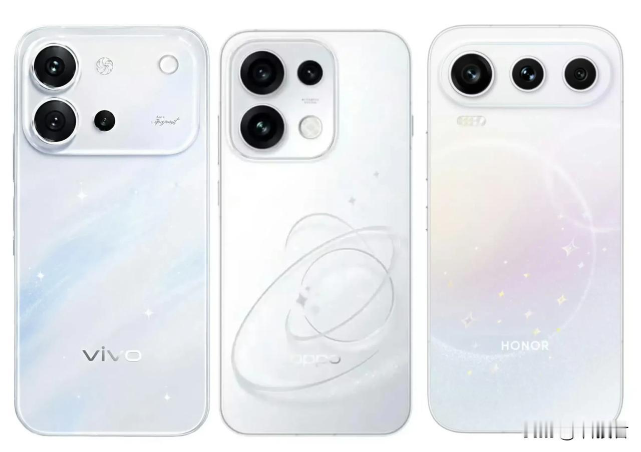从左到右：vivo S60，OPPO Reno15 Pro，荣耀600 Pro，