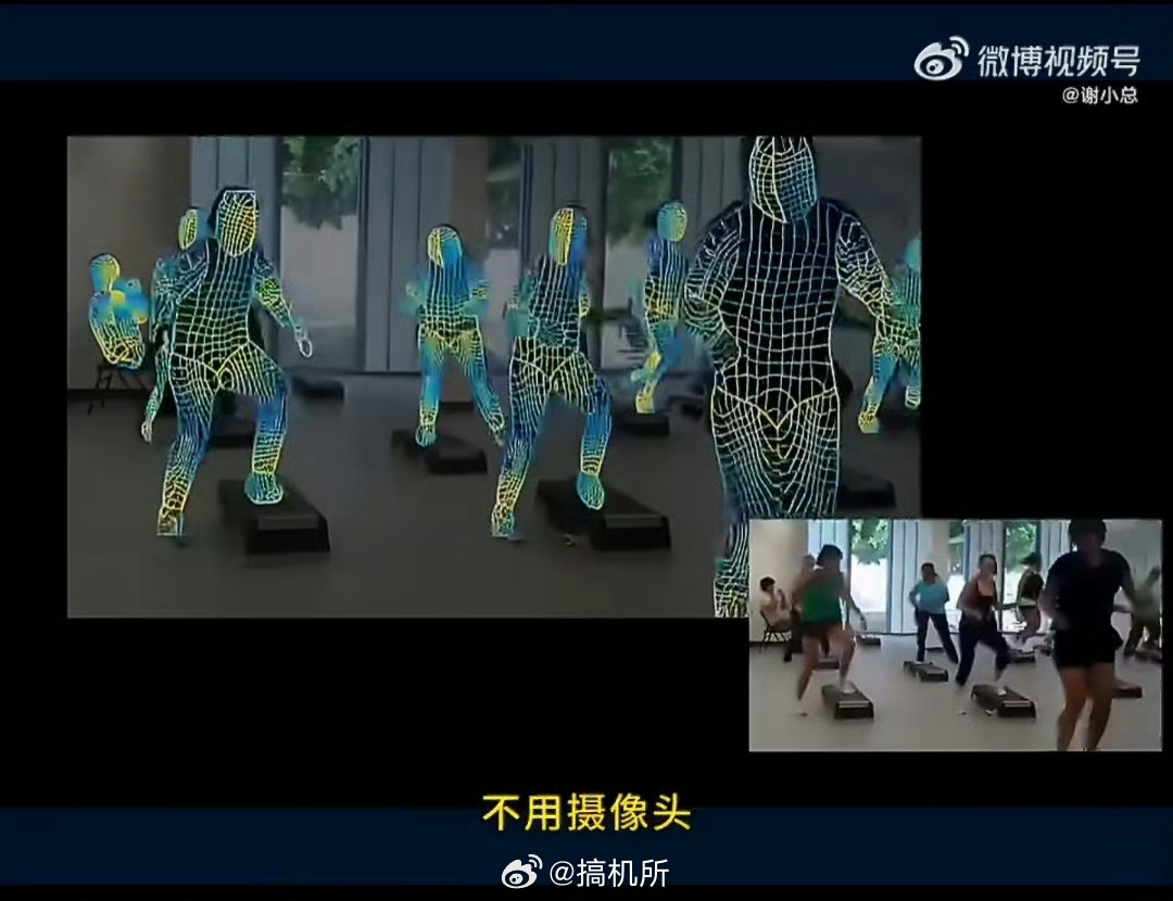 WiFi 穿墙透视有相关论文但根本达不到这种效果，实际上是可以粗略推断出一些行为