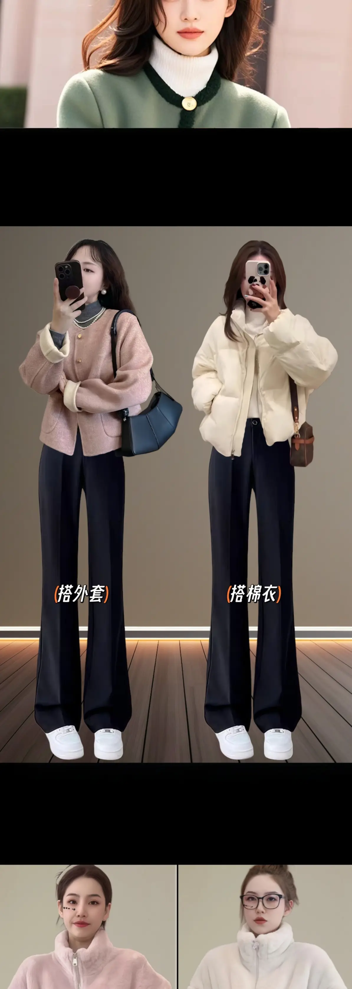 美宝们，秋冬必备加绒微喇叭窄版西装裤来咯。姐妹们，秋冬必备加绒微喇叭窄...