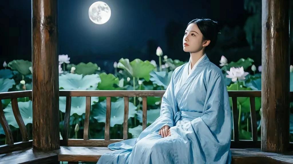 上联：一枕清辉听夜雨
下联：满窗烛影若有风