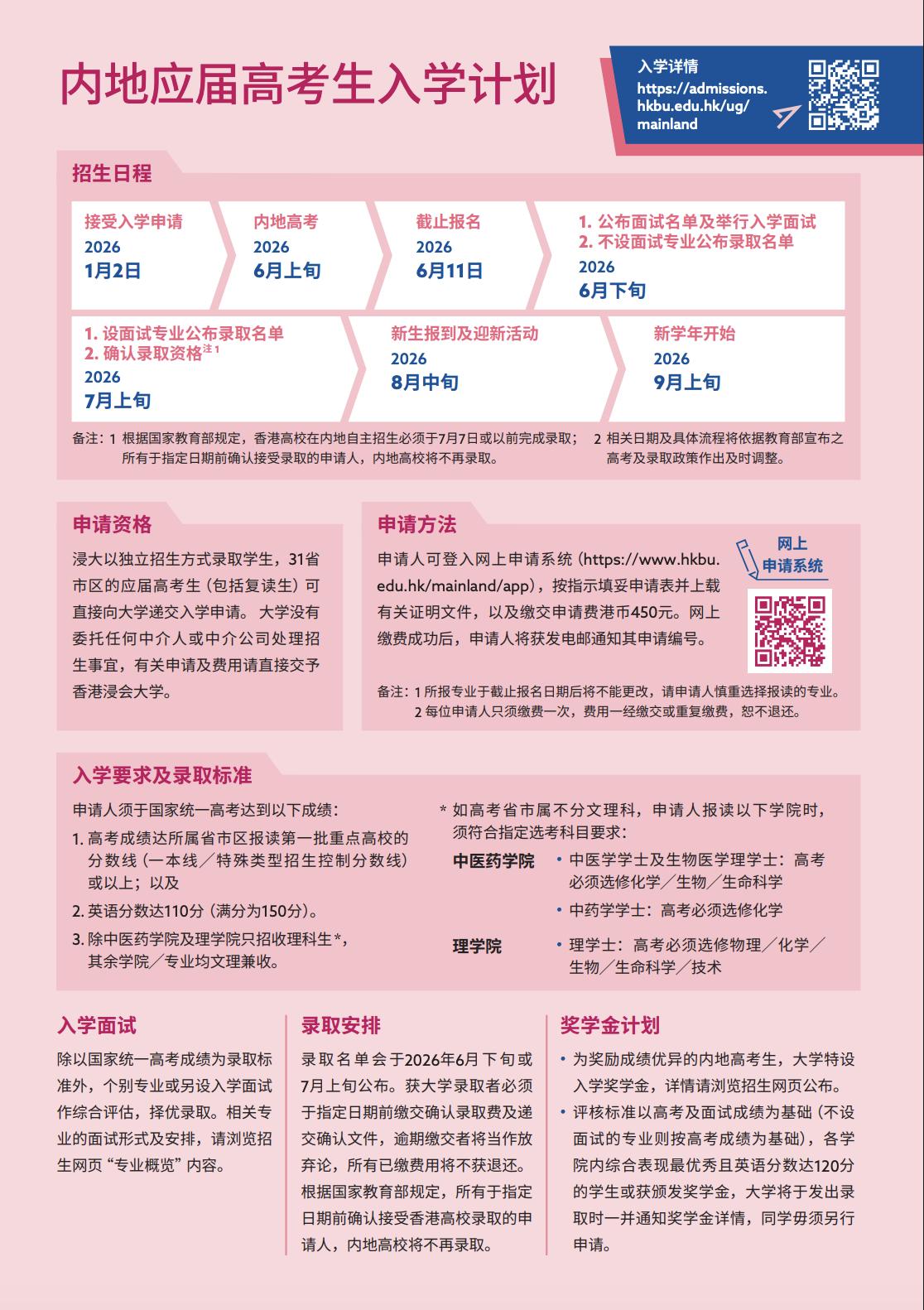 香港浸会大学一改往年拖沓的做法，将2027年内地本科招生时间大幅度提前至2026