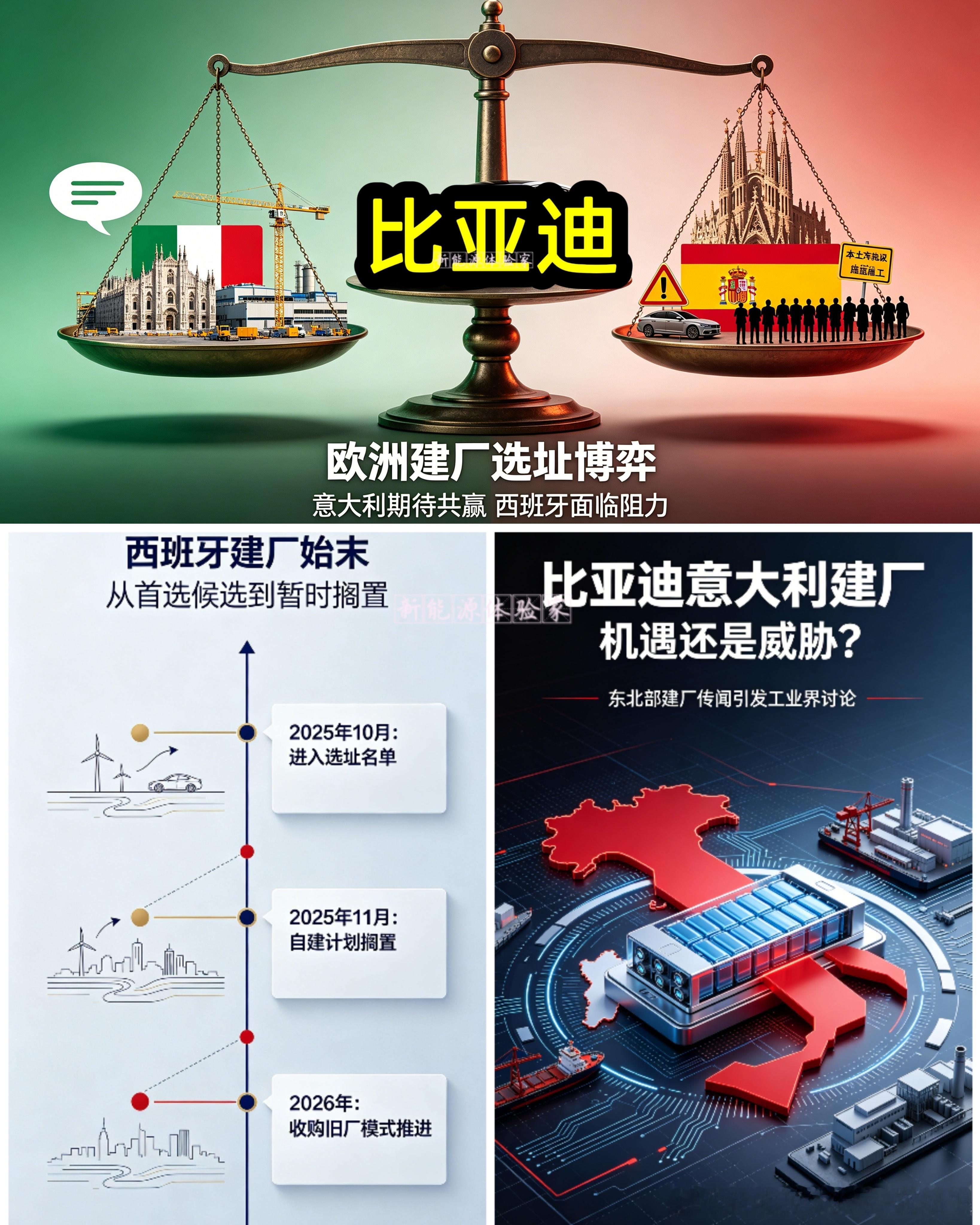 比亚迪同时在意大利、西班牙洽谈建厂！🤔西班牙自建项目暂时搁置，意大利反超优先落