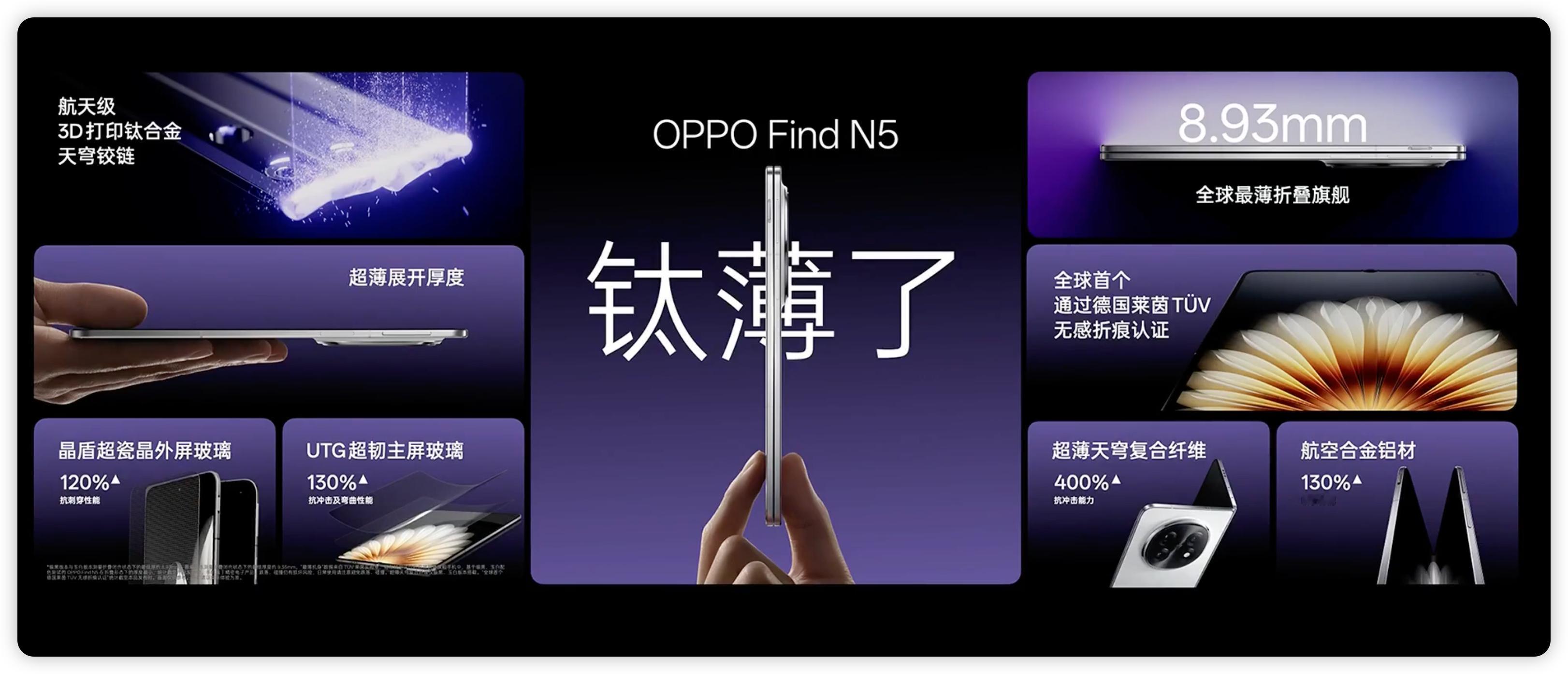 OPPOFindN5发布会 有一说一，Find N5这个厚度确实挺变钛的。[笑而