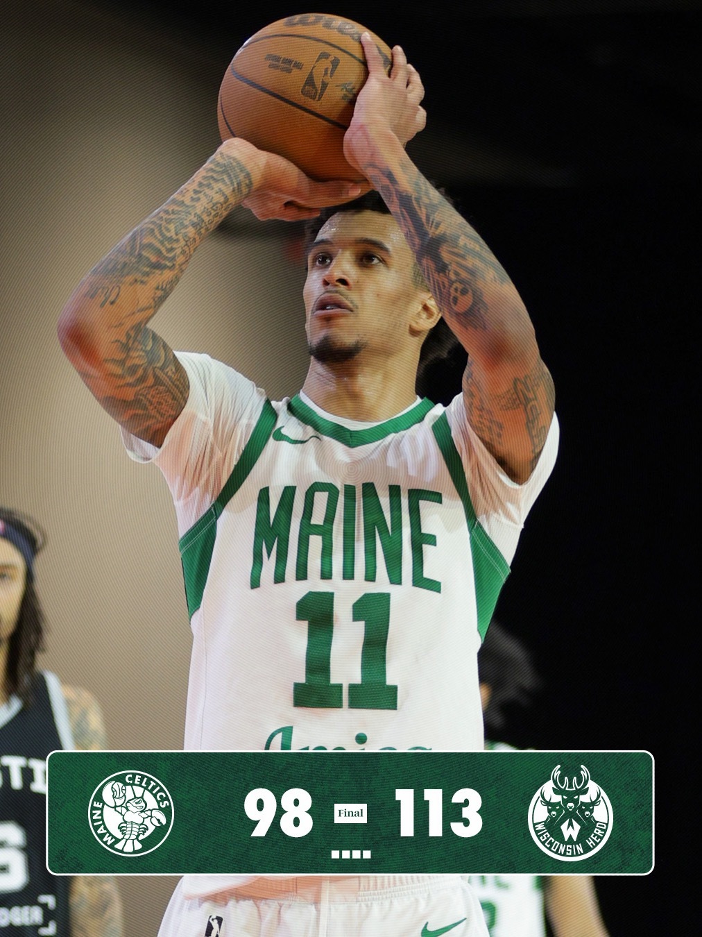 缅因州凯尔特人 98-113 …… 缅因州凯尔特人队客场负于威斯康星鹿群队 ……