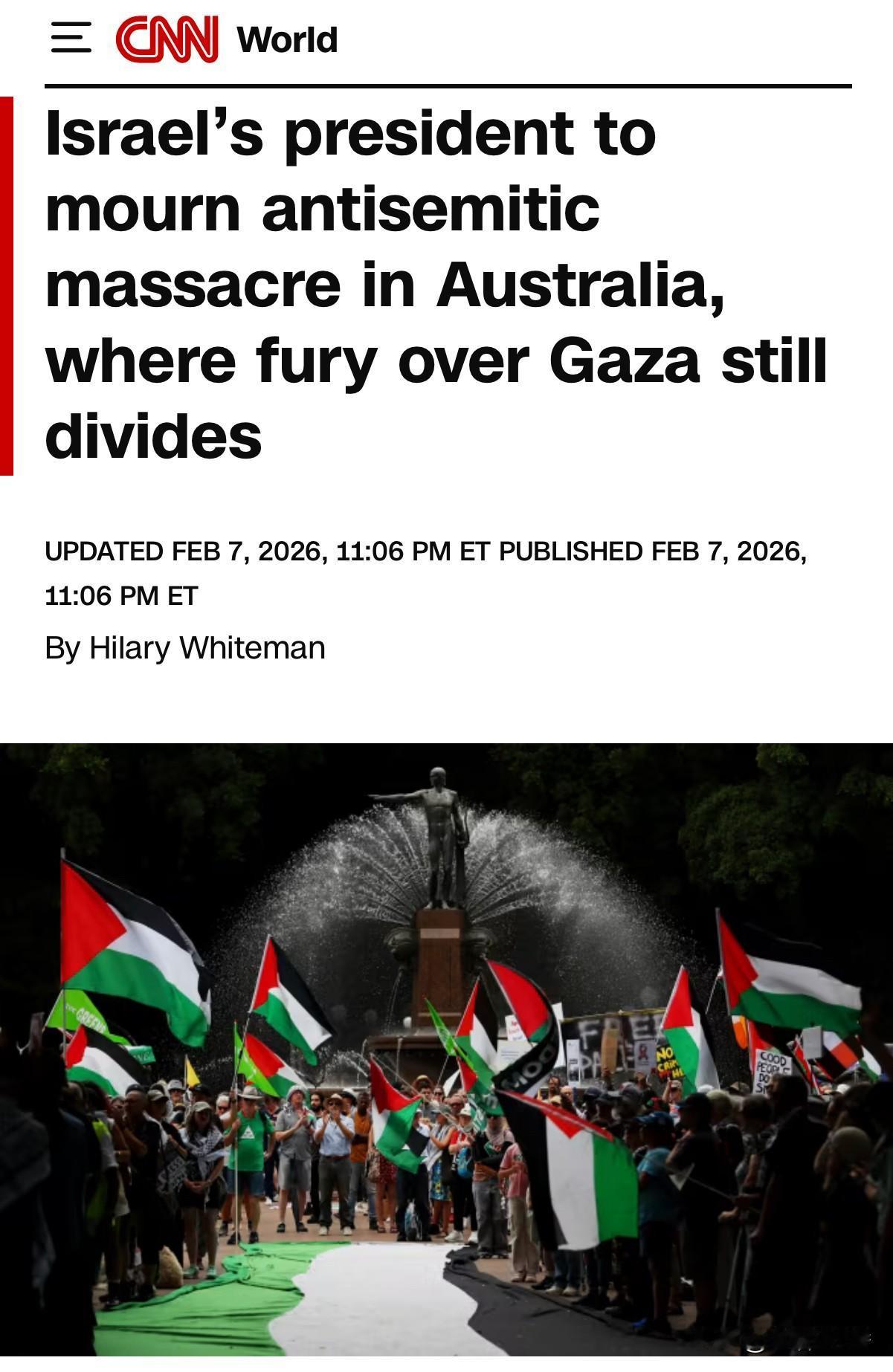 来自澳大利亚布里斯班的消息，以色列总统赫尔佐格将于周一到访澳洲，纪念去年在悉尼海