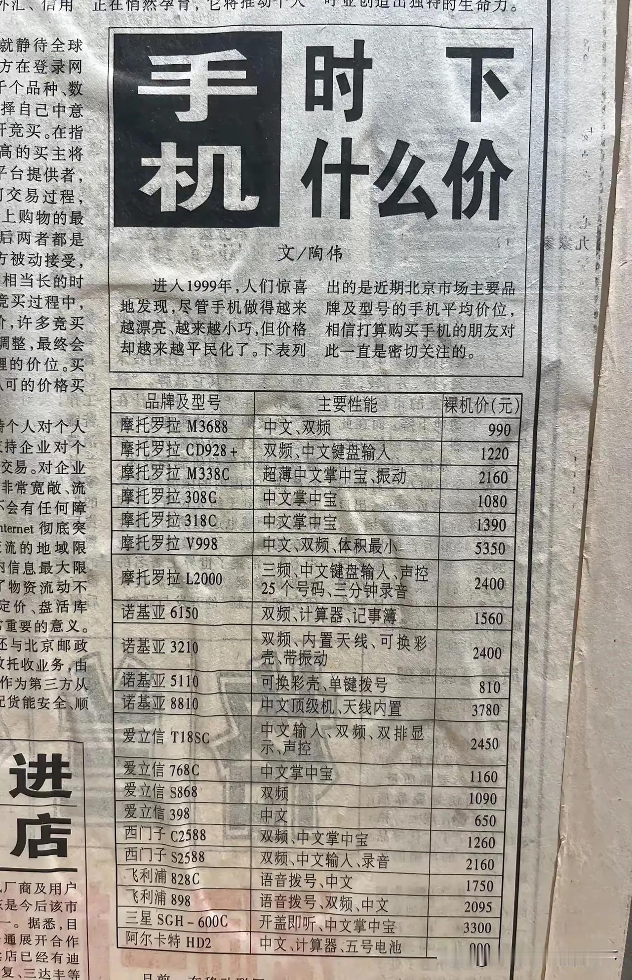 25年前，手机的价格就高达5350元，这表明那时富裕之人也不在少数。
转瞬之间，