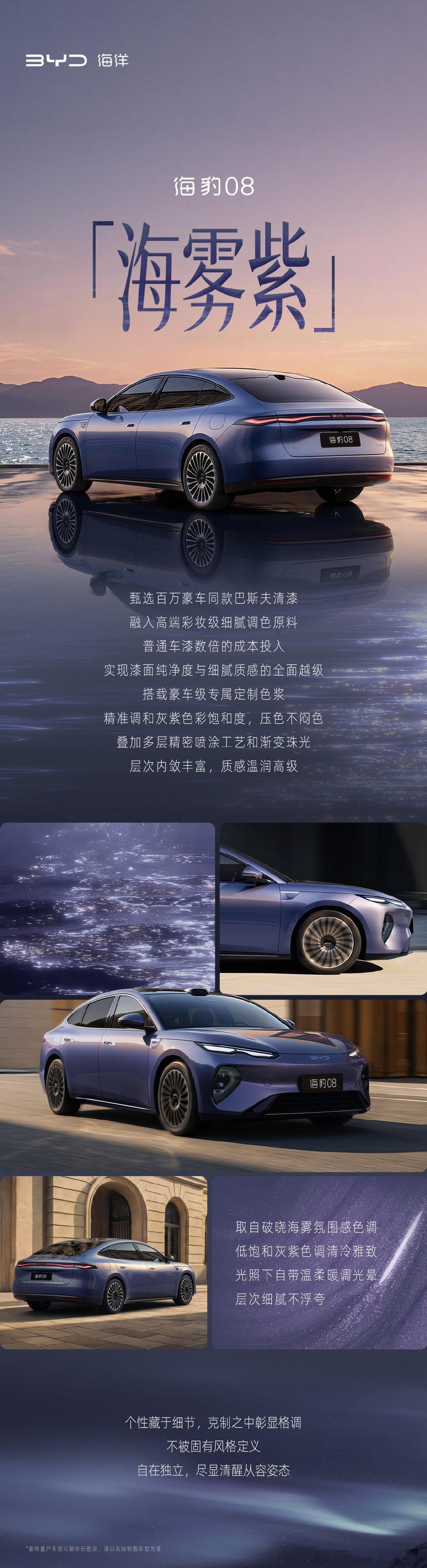 比亚迪海豹08海雾紫配色，看着挺高级的，这是海洋网原创专属配色，大家觉得如何比亚