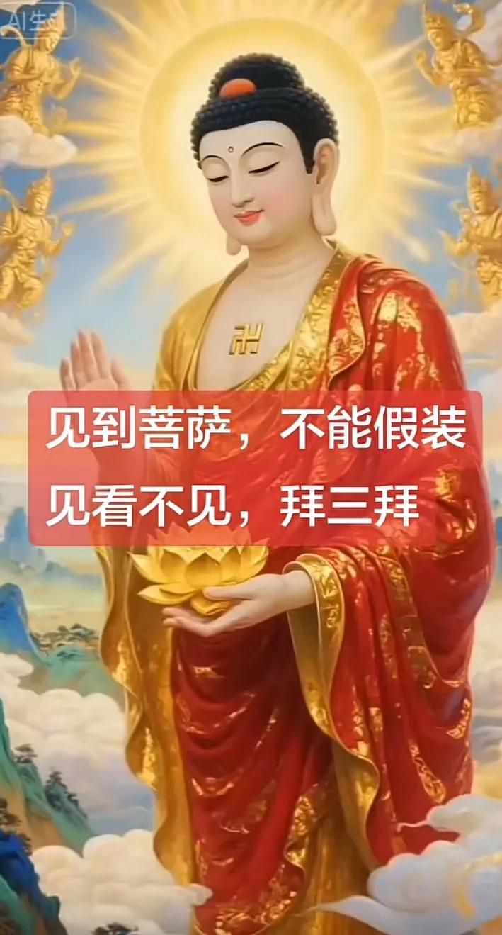 见了菩萨
不可佯装不见
虔诚拜三拜
一拜佛佑家宅安
二拜福寿常相伴
三拜财源