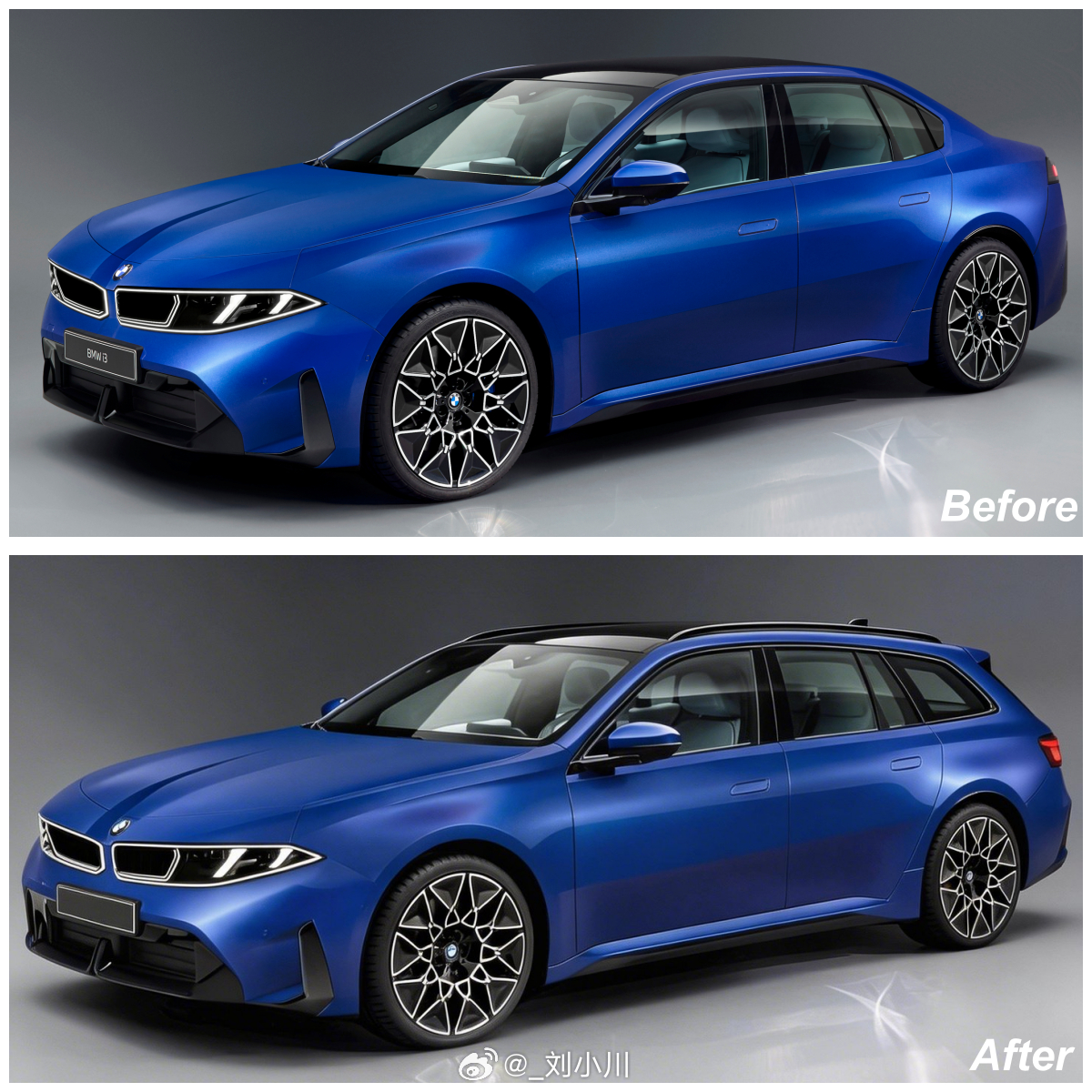 全新一代宝马3系旅行版预告图&渲染图 宝马公布了全新一代宝马3系旅行版的预告图（