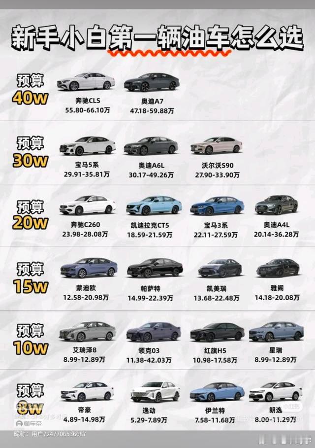 新能源开多了，看到这张图不太适应了已经。如果忽略能源形式，15到20W那个区间我