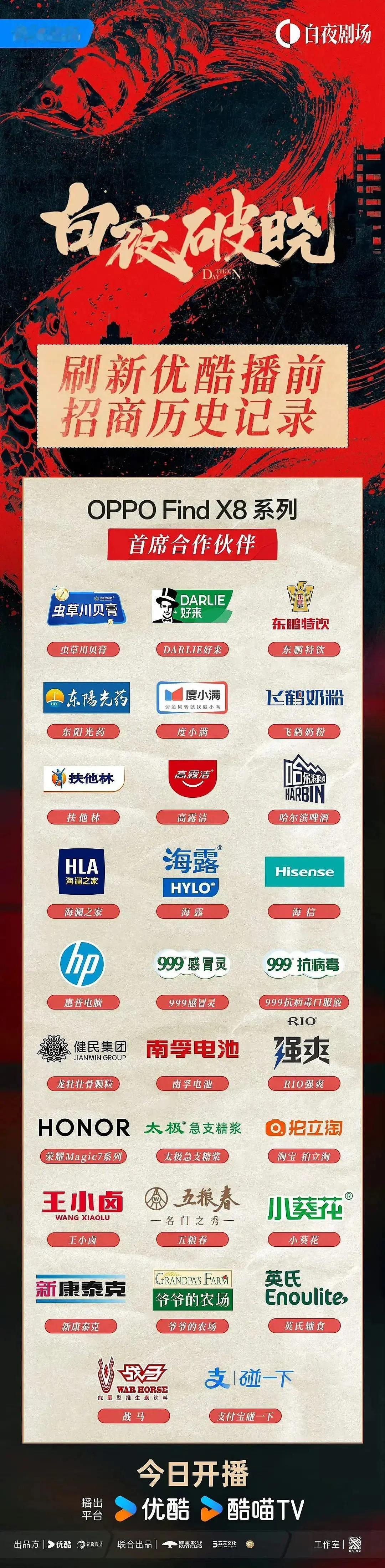 白夜破晓刷新优酷播前 招商历史记录，这怎么感觉比之前那部大唐狄公案更像剧王？ 