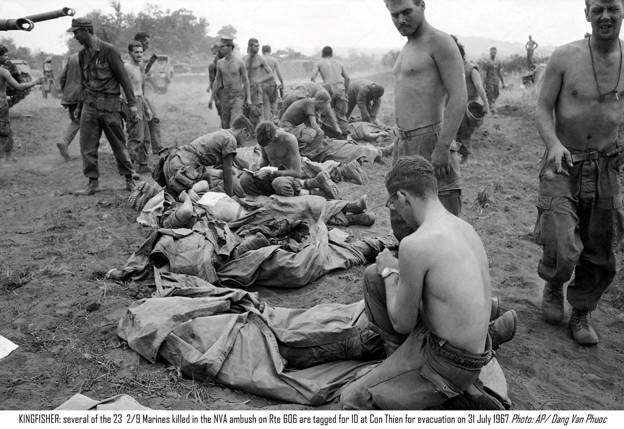 1967年7月31日，在606号公路北越伏击中阵亡的23名第2/9海军陆战队员中