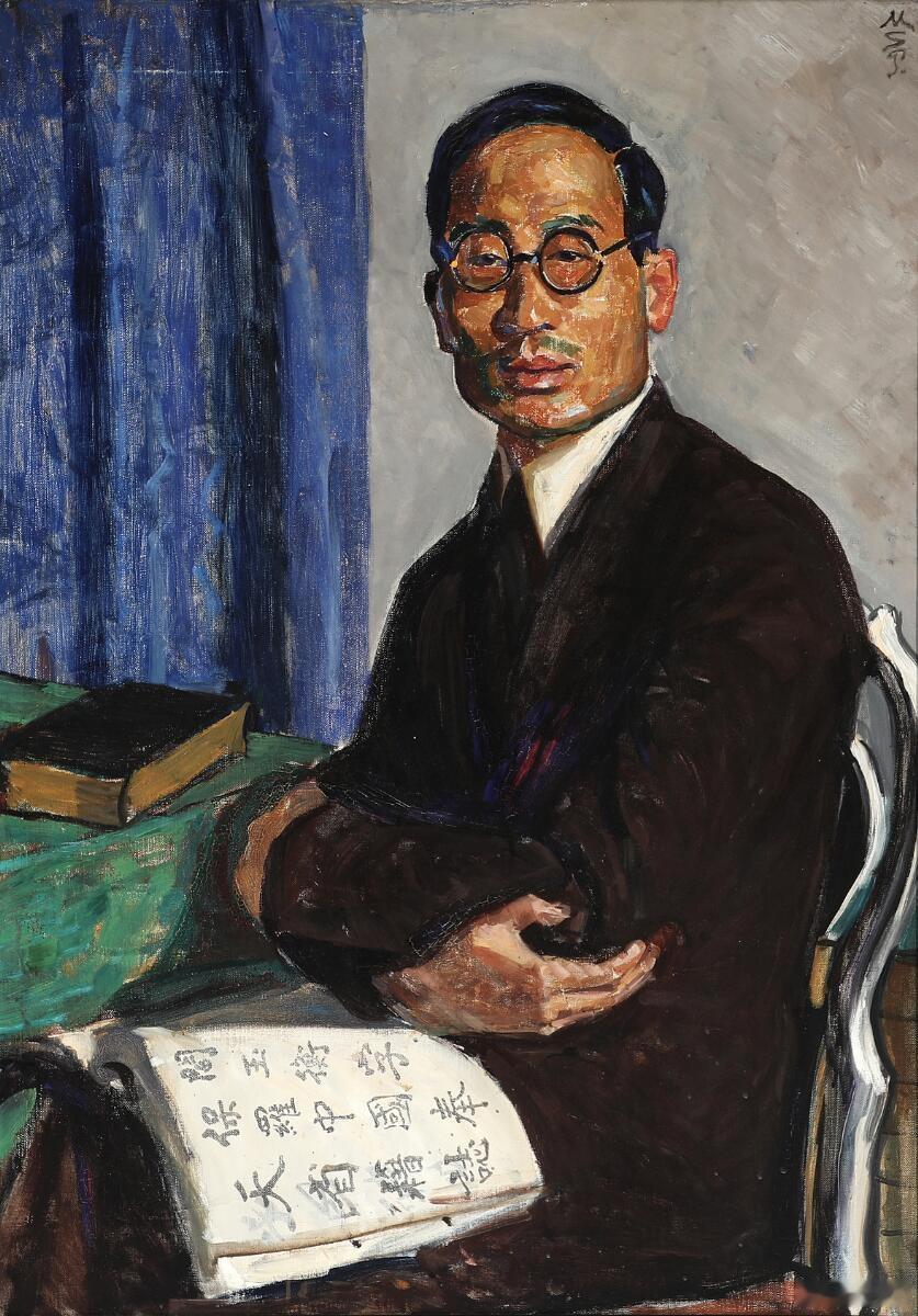 今日新见一幅阎宝航肖像，由丹麦画家Margrethe Svenn-Poulsen