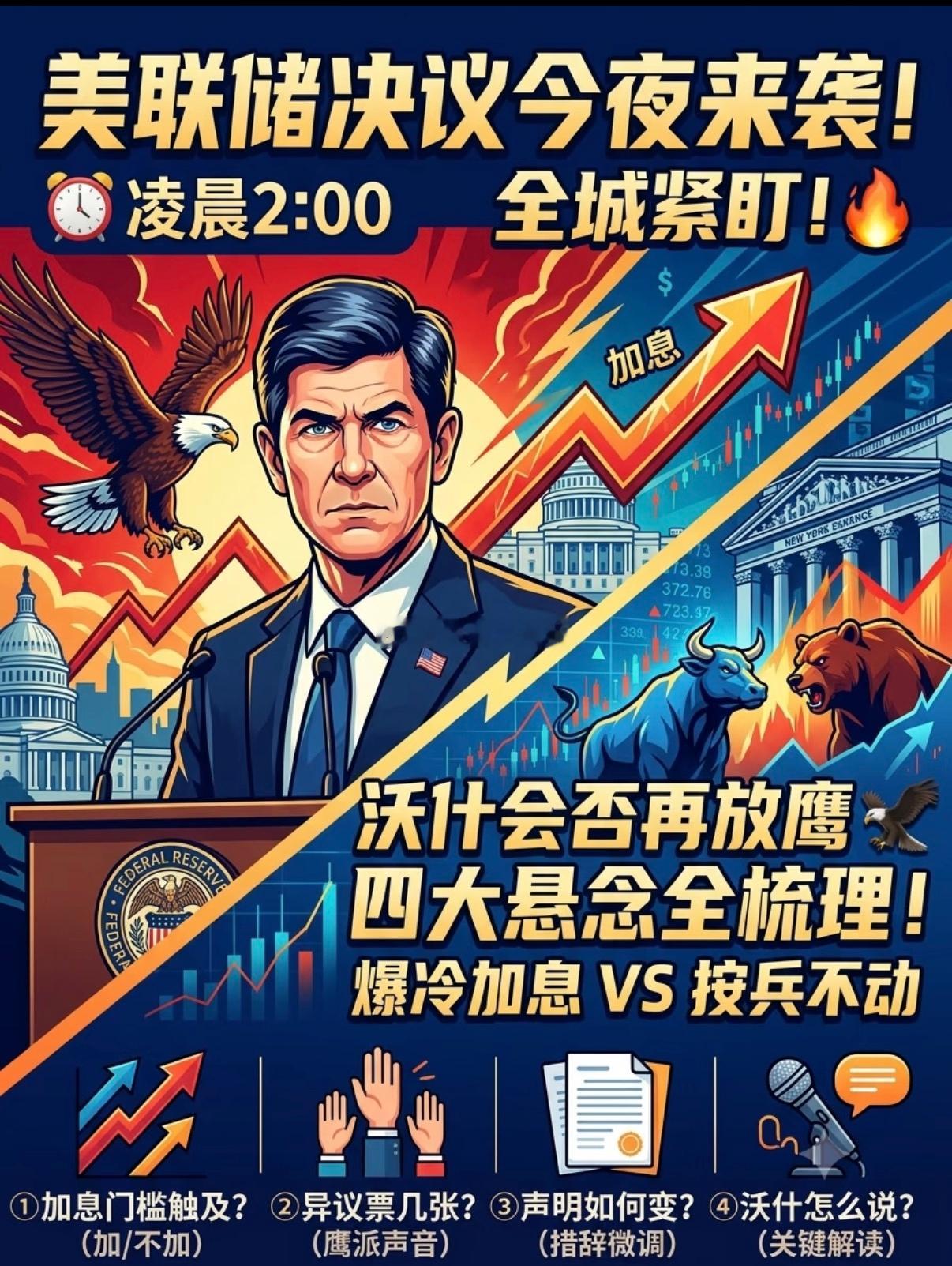 美联储利率决议，还有不到40分钟登场，耐心等待，大行情马上就来了。在这里六哥还是