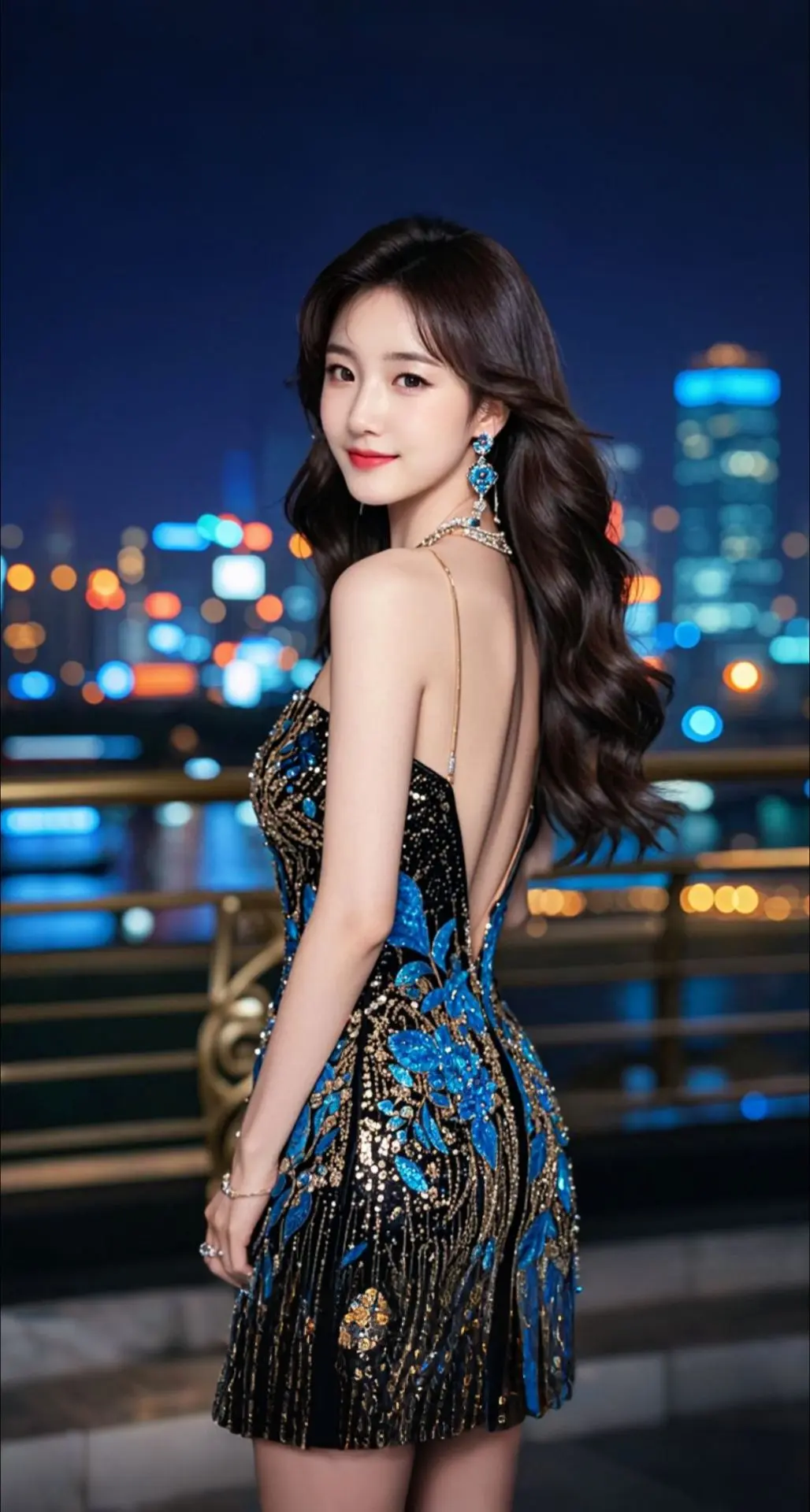 AI扩图 AI黑金晚妆韵