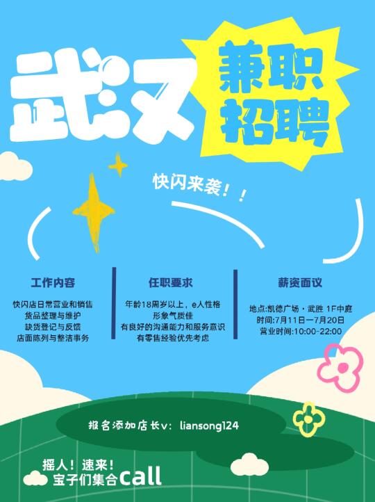 插播一条武汉的兼职招聘信息!!