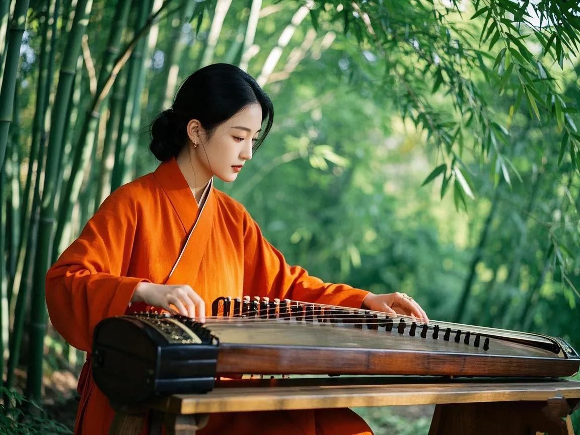 上联：竹风拂弦悠弄曲
下联：[火炬][火炬][火炬][火炬]