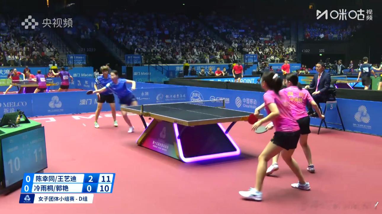 2025大湾区全运会女子团体D组辽宁1-0四川陈幸同/王艺迪3-0冷雨桐/郭艳（