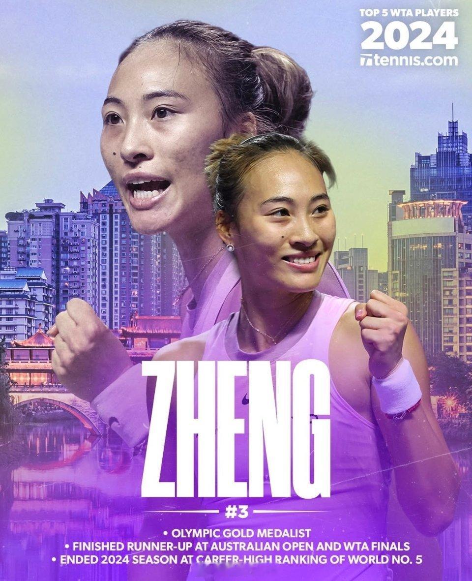郑钦文[超话]  郑钦文入围三项WTA年度最佳  tennis.com盘点202