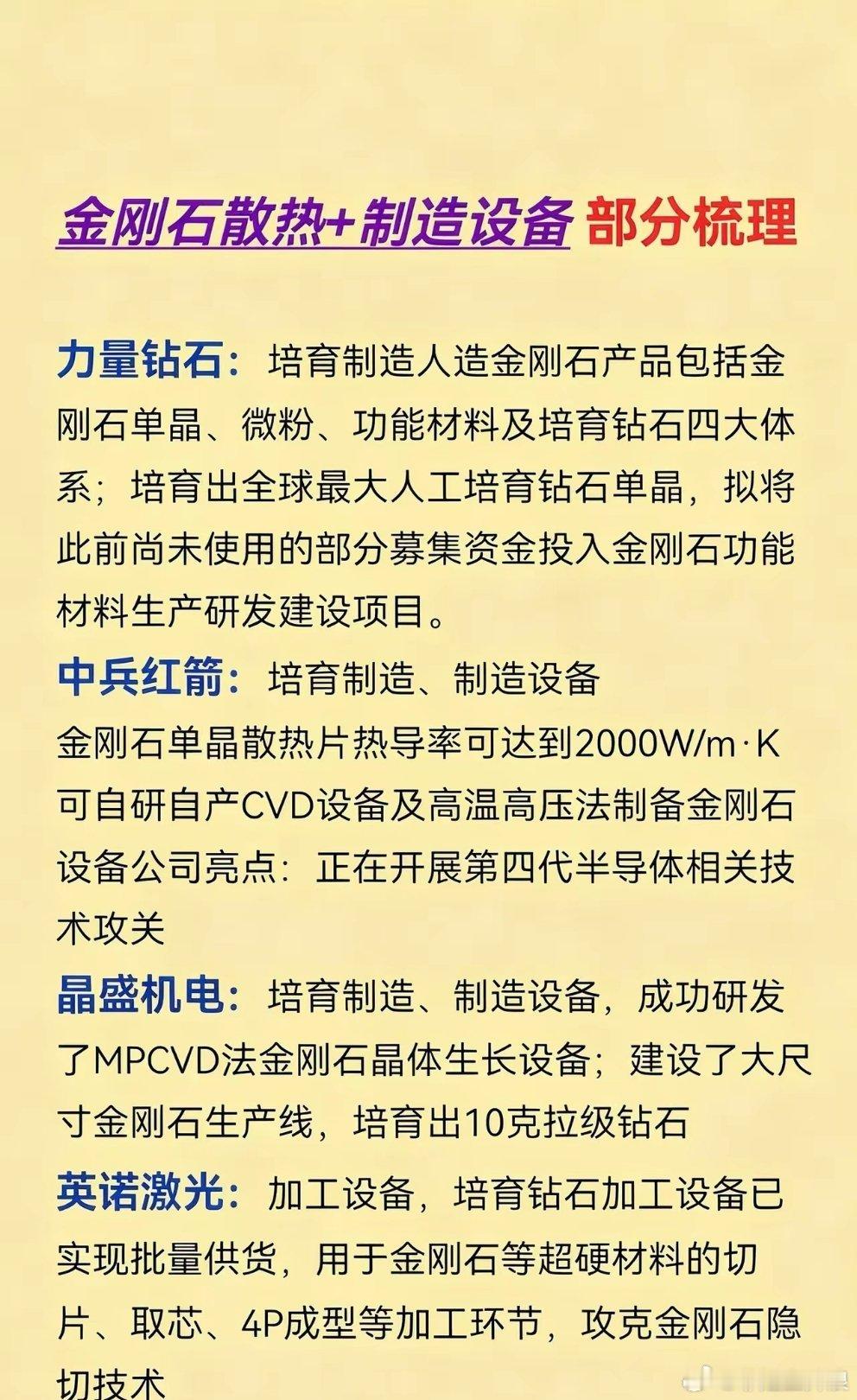 AI服务器散热新方向：金刚石散热+设备产业链全梳理AI高算力芯片持续升级，芯片发