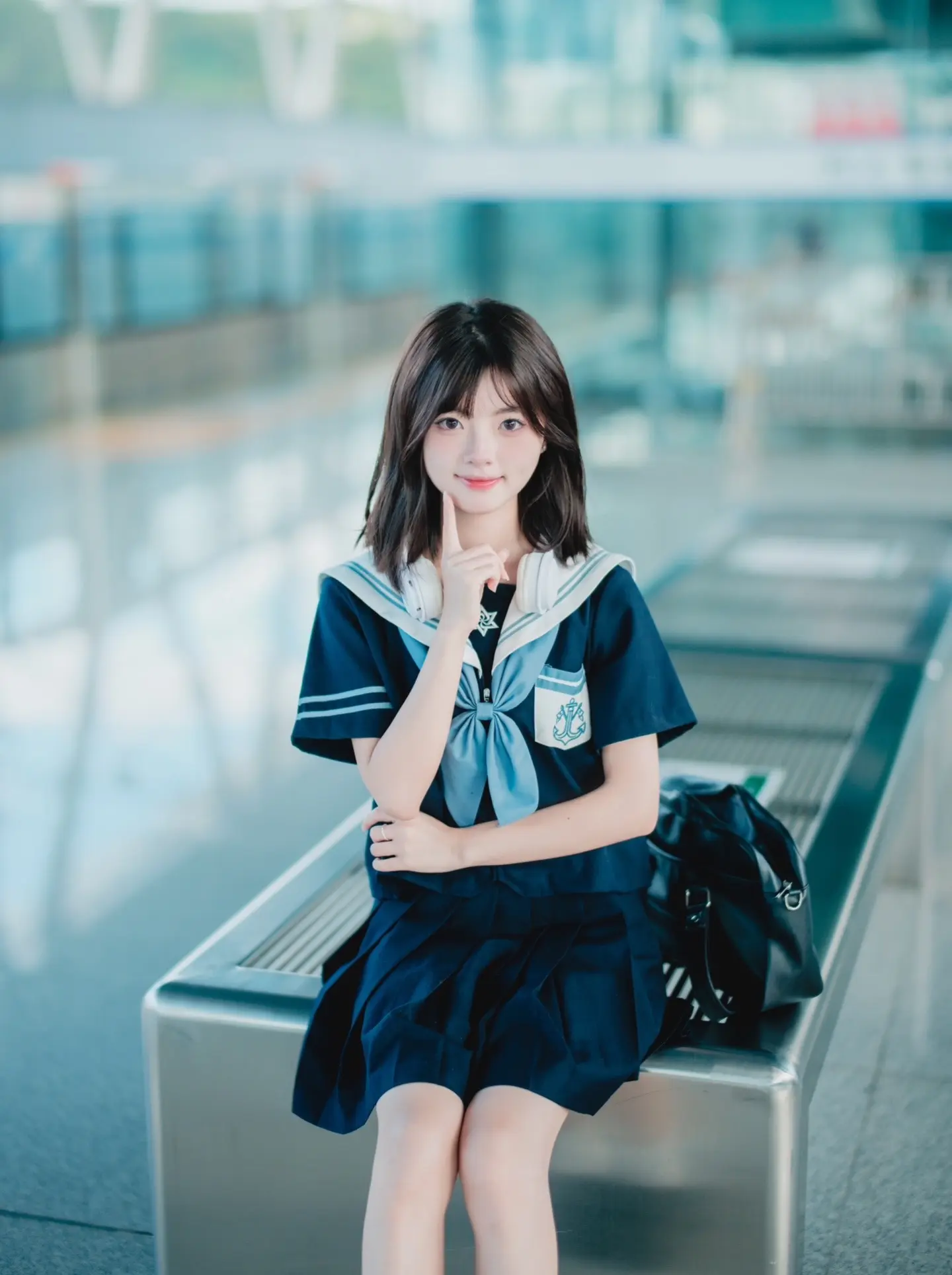 秋。地铁拍jk真的是好神！