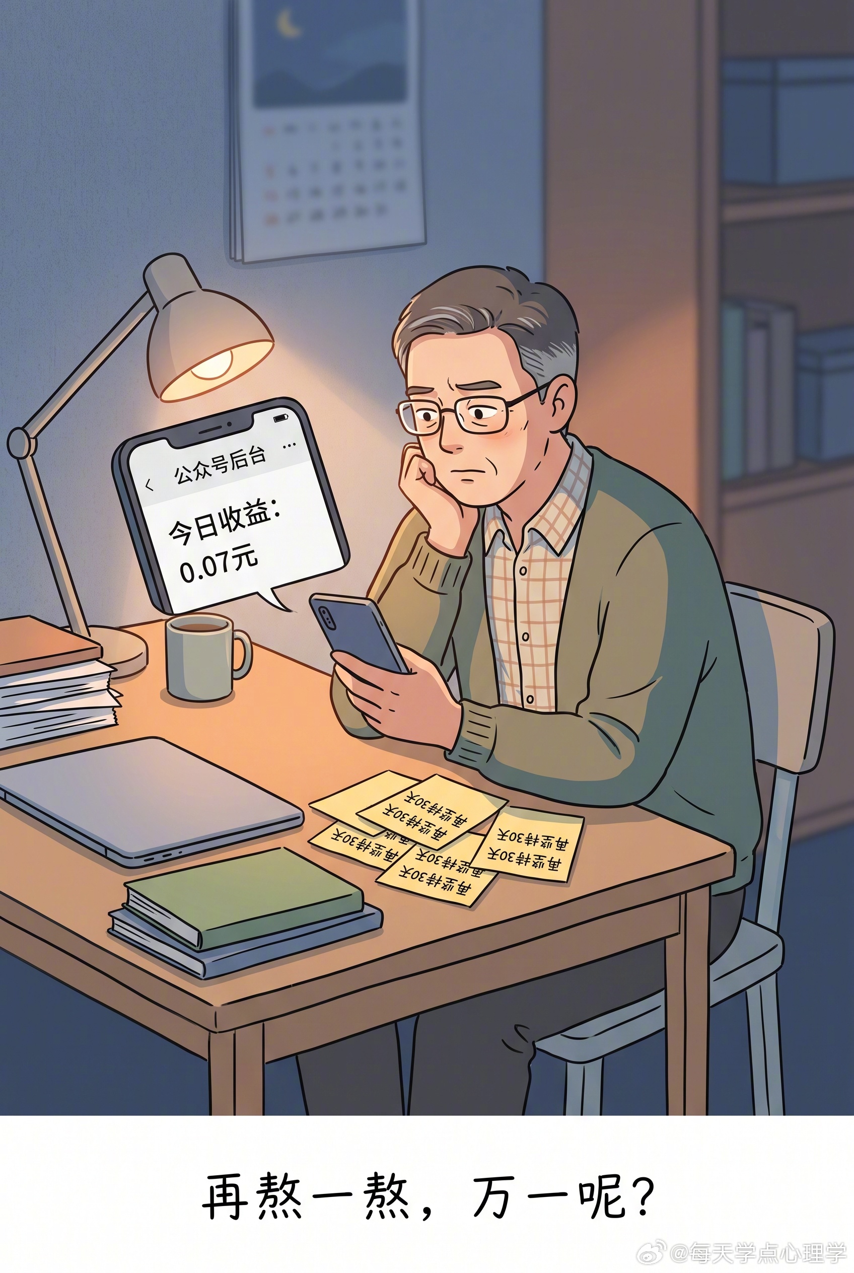 【自媒体半年赚几毛还要坚持吗】后台有个读者问我：人到中年全职做自媒体，每天定时发