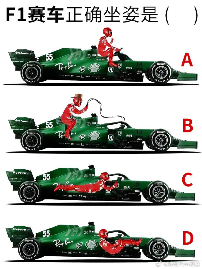 胖哥汽车频道 F1赛车为什么躺着开 那不得不祭出这道题了哈哈哈哈F1