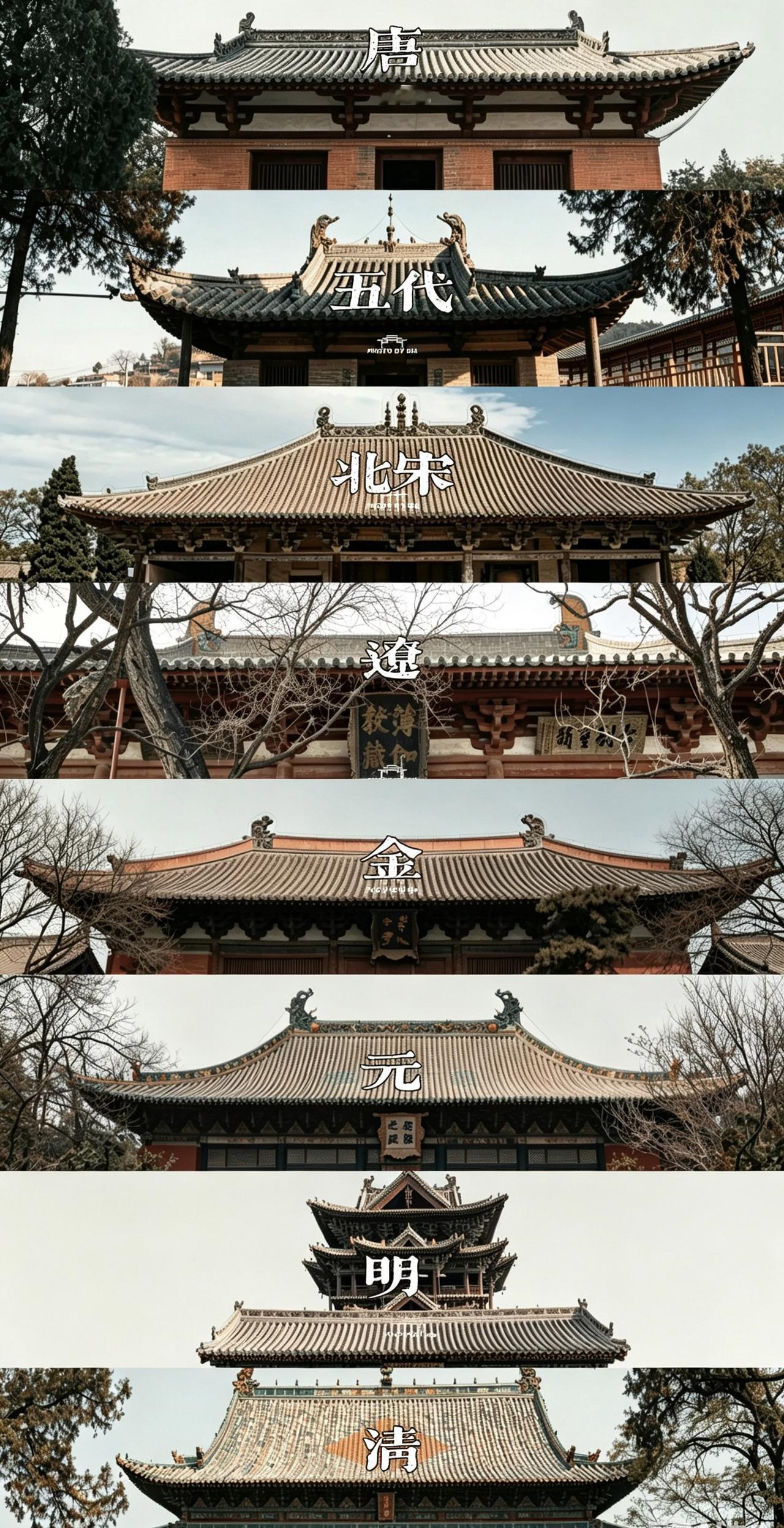 一张图看明白从唐到清的古建筑变化。

大家觉得哪个朝代的古建筑好看呢？

古建筑