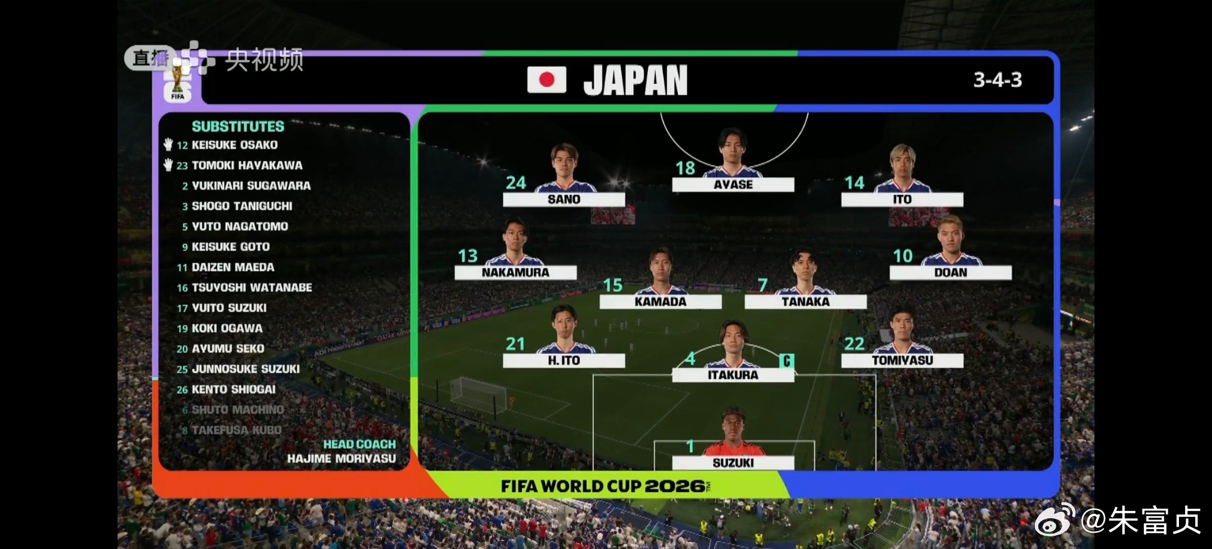 日本踢了个4比0【日本4比0突尼斯】今天，世界杯F组第二轮，突尼斯vs日本。这也