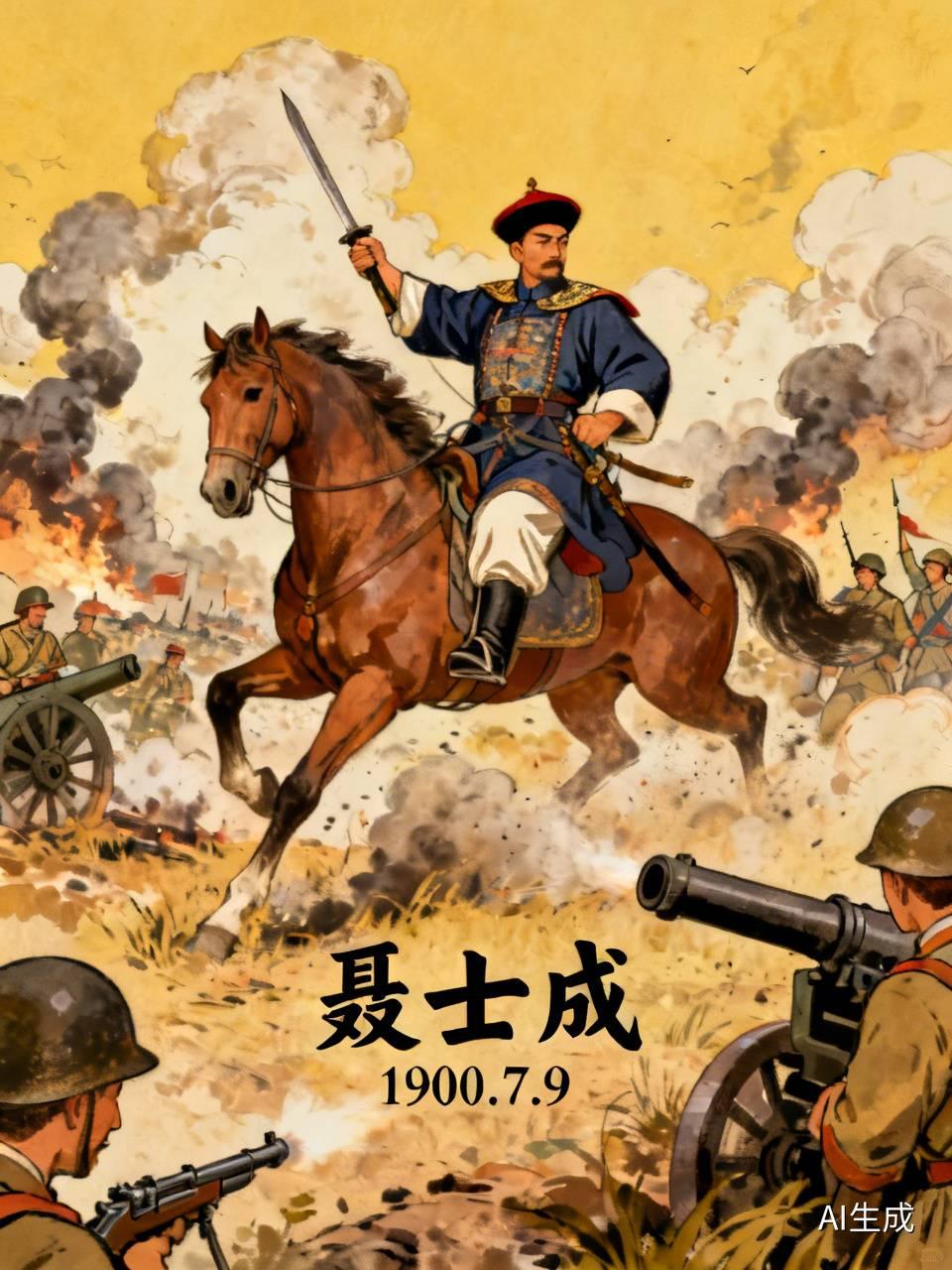 民族英雄聂士成
1900年7月9日，天津八里台附近。
65岁的聂士成带领三千武卫