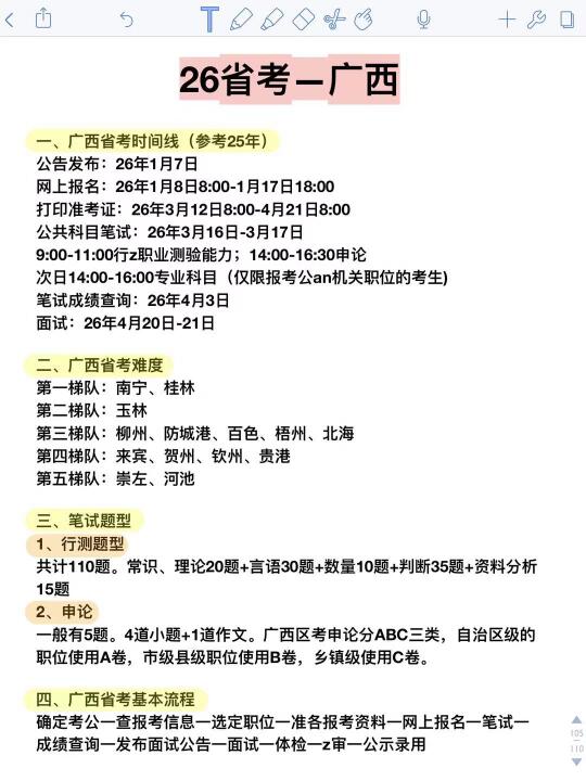 终于有人把广西区考全流程讲清楚了😭