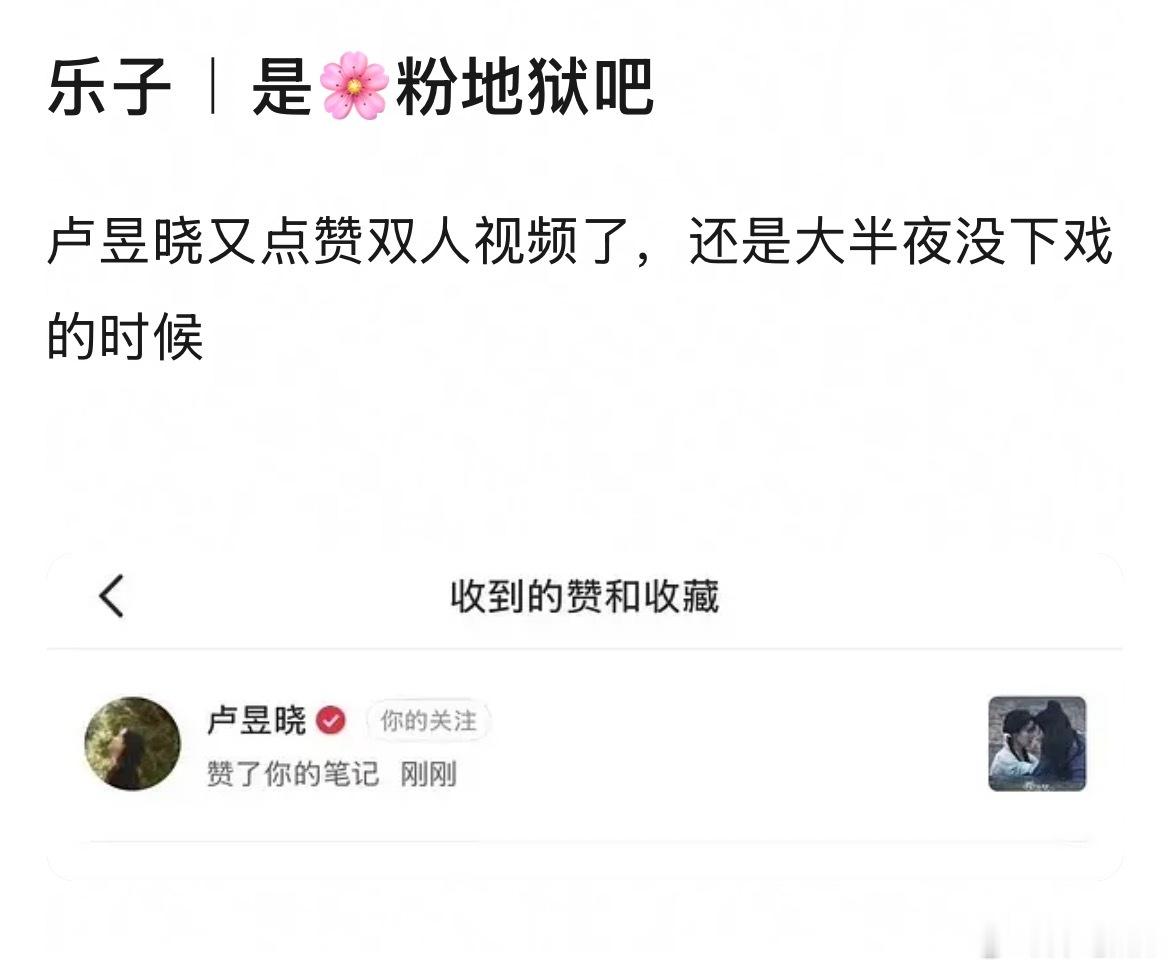网友发现，卢昱晓点赞收藏了和檀健次的双人视频！这好像不是第一次了吧？粉丝咋办哦？