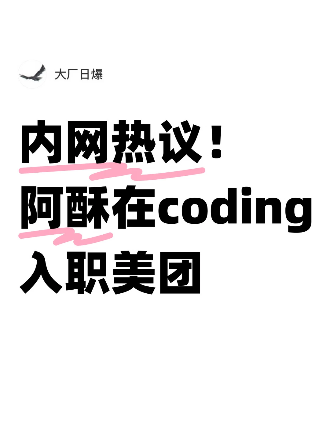彻底火了！美团内网热议阿酥在coding入职