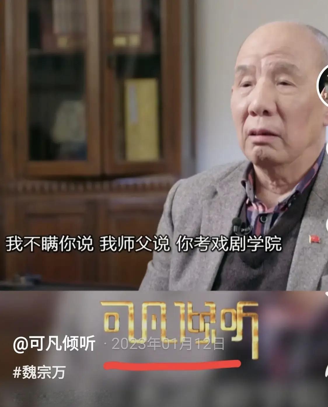 魏宗万是那种可以扛着别人的否定，坚信自己的人。当初考戏剧学院，师傅对他一点也不看