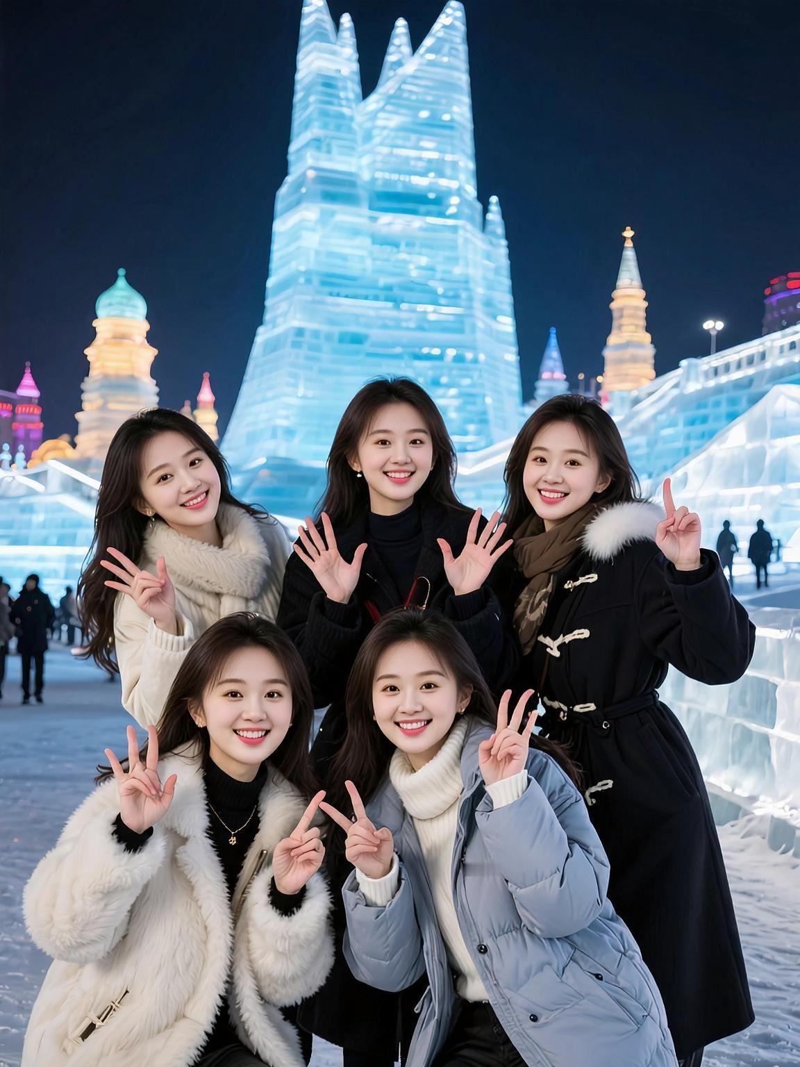 AI冰雪时尚大片 抖音ai创作