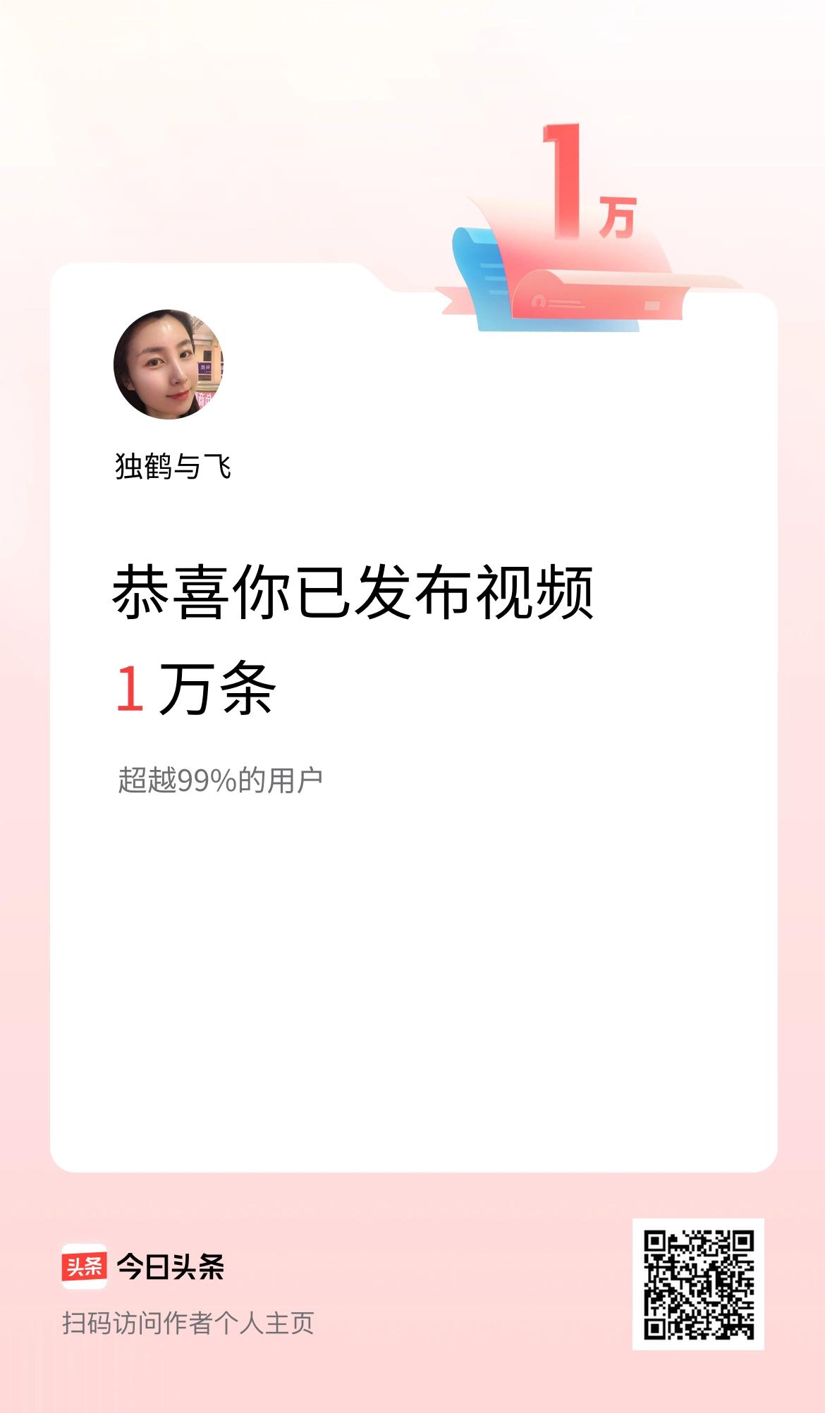 我在头条累计视频投稿1万个