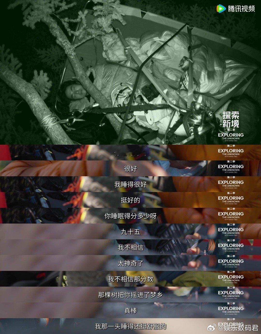 王一博在树上睡眠质量95探索新境 王一博的旷野睡眠图鉴太绝了！北美攀树吊帐过夜，
