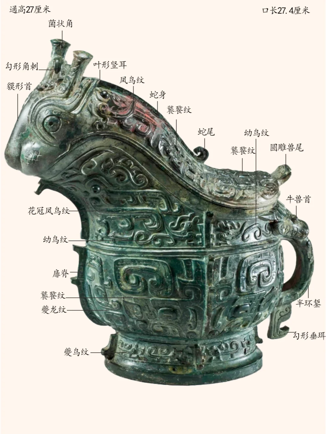 西周饕餮纹兽形觥（湖北随州市博物馆藏品）