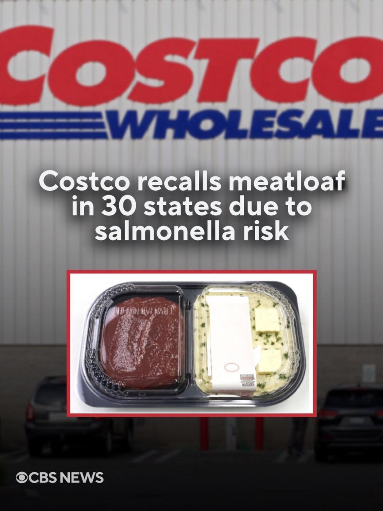 美国零售巨头Costco在给顾客的通知中表示，由于肉饼和土豆套餐可能受到沙门氏菌