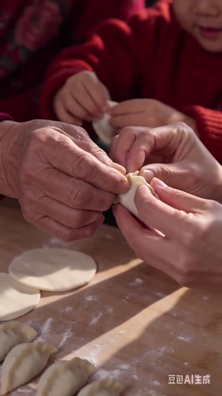 豆包AI生成。
正月初三，吃合子。
