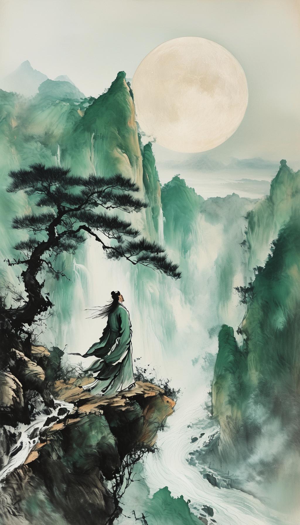 清风问我何时老，
明月知我几时愁。
山高水长心自宽，
岁月悠悠任逍遥。