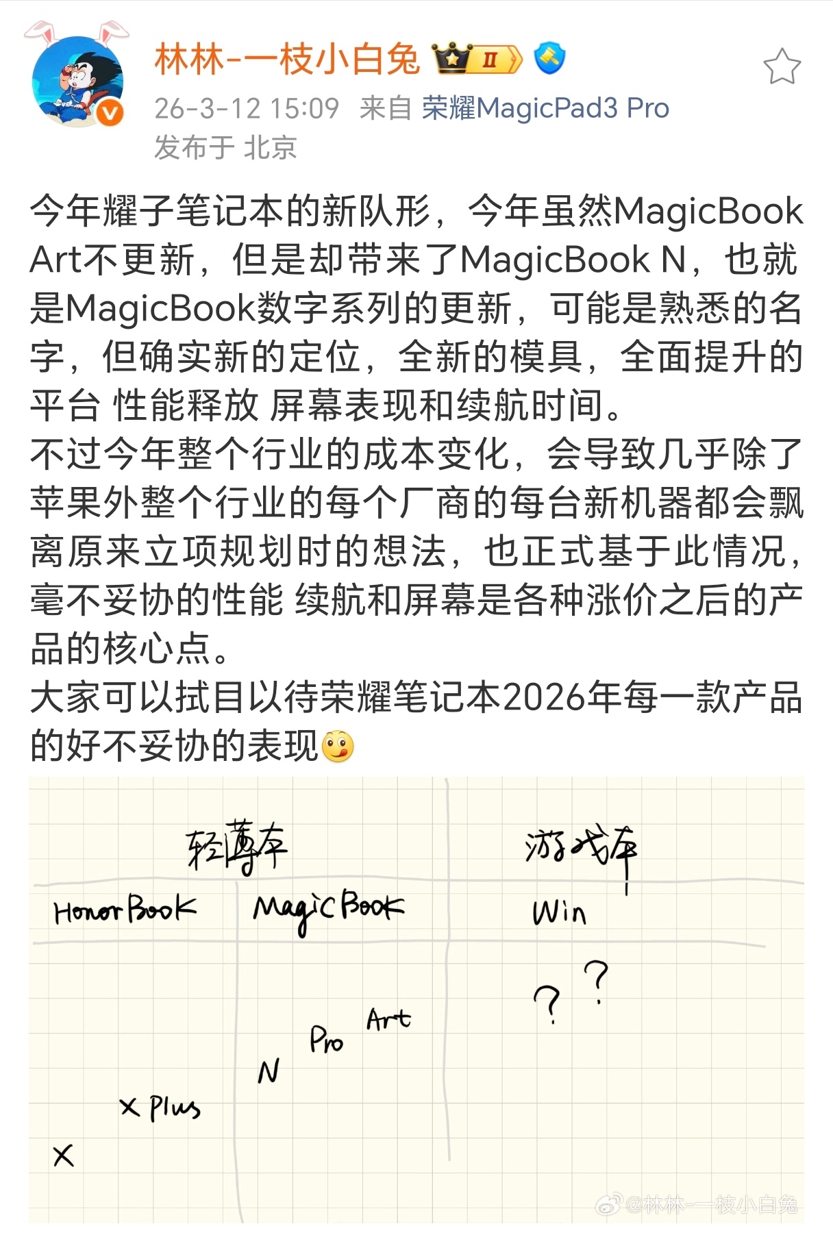 好家伙，林林总爆料的有点猛啊，荣耀下个月就要来笔记本新品了，今年荣耀整体笔记本战